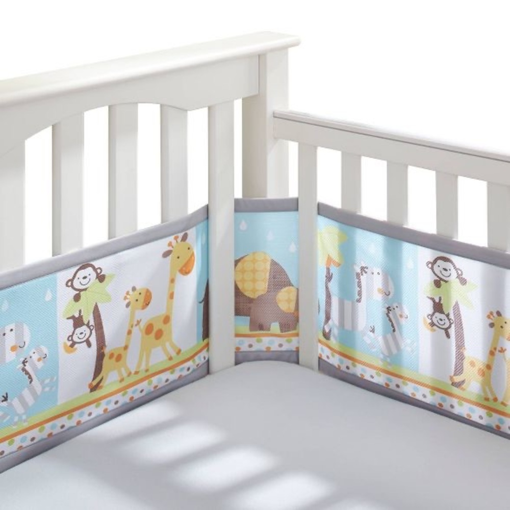 Breathable Baby Mesh Crib Liner -Jungle